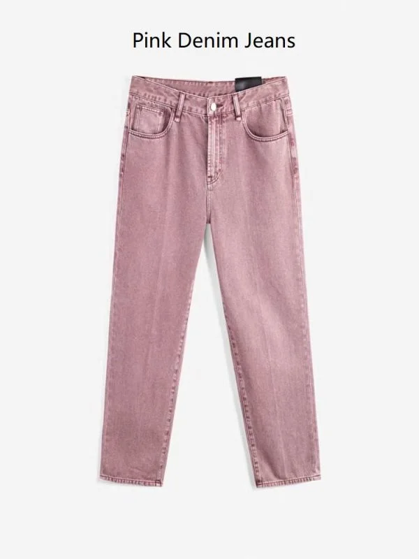 Pink Color Denim Fabric