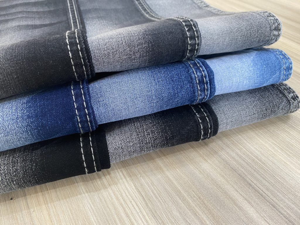 Denim fabric swatches prepared for material review.