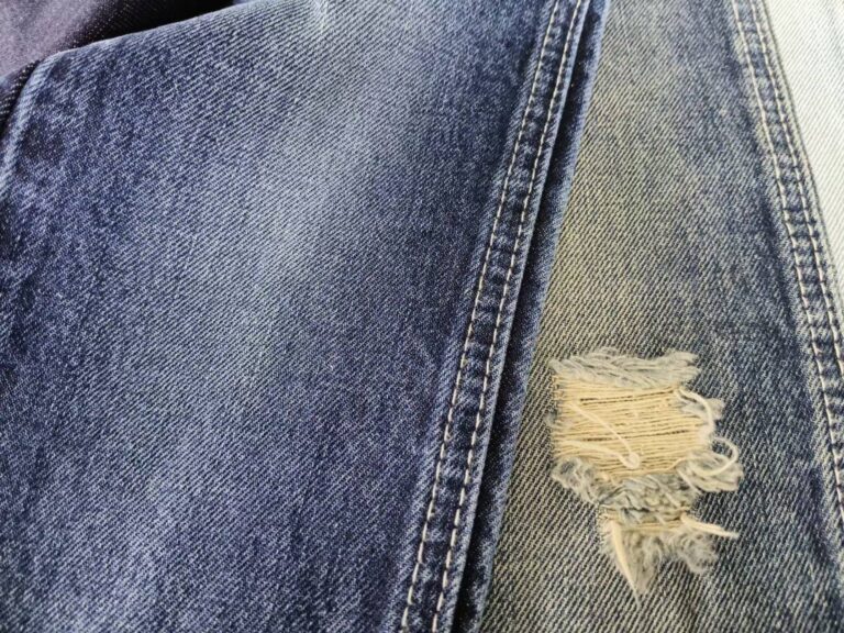 14oz Dark Indigo Warp Slub Rigid Denim Fabric