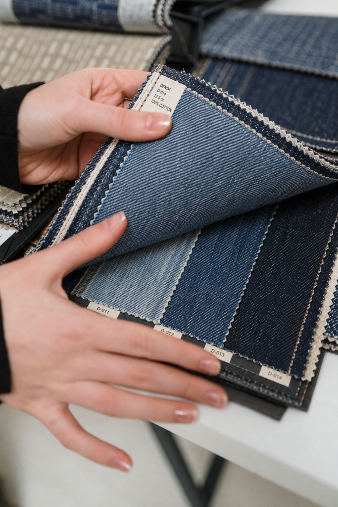 Stretch denim fabric sourcing checklist with weight, composition, stretch and recovery specifications
